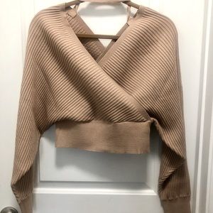 Ribbed Knit Wrap Style Sweater Forever 21